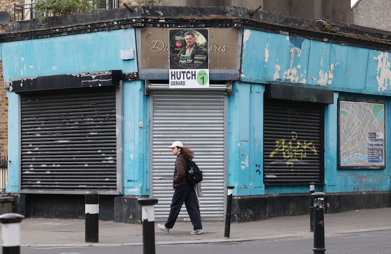 Gerry Hutch election posters at the junction of Buckingham Street Upper and Seán MacDermott Street Lower in Dublin’s inner city. Photograph: Alan Betson/The Irish Times

