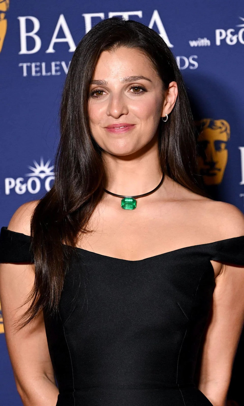 Marisa Abela in a black dress at the BAFTAs
