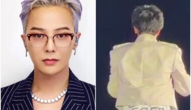 Singer G-Dragon, left, and the t-shirt he wore at a K-pop concert in Macau on May 2 on the right. The phrase that stirred controversy is partially visible below his jacket. [SCREEN CAPTURE]