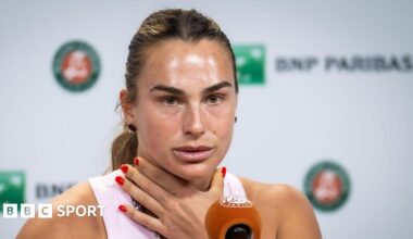 Aryna Sabalenka speaks to the media at the 2026 French Open