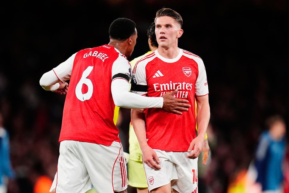 Arsenal's Viktor Gyokeres (right) and Gabriel