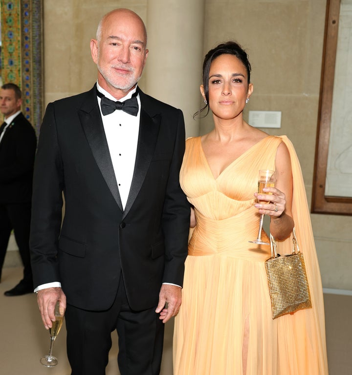 Jeff Bezos and his sister-in-law Elena Sanchez Blair attend the Met Gala on Monday.