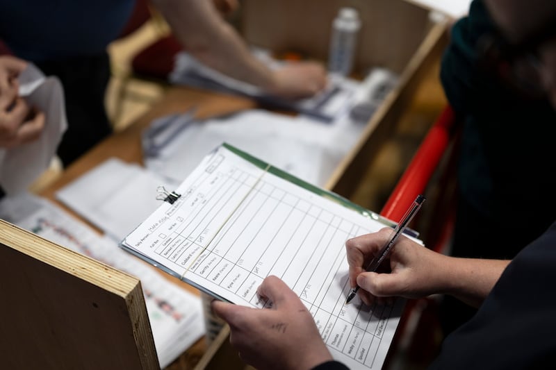 Counting is in progress at the Galway West byelection count centre at the Lawn and Tennis Club in Salthill. Photograph: Chris Maddaloni