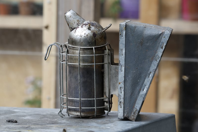 A smoker, which beekeeper Anthony Freeman-O'Brien uses to calm the bees. Photograph: Nick Bradshaw