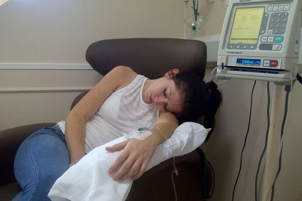 Selina in the hospital during treatmentCredit: Selina Moss-Davies / SWNS