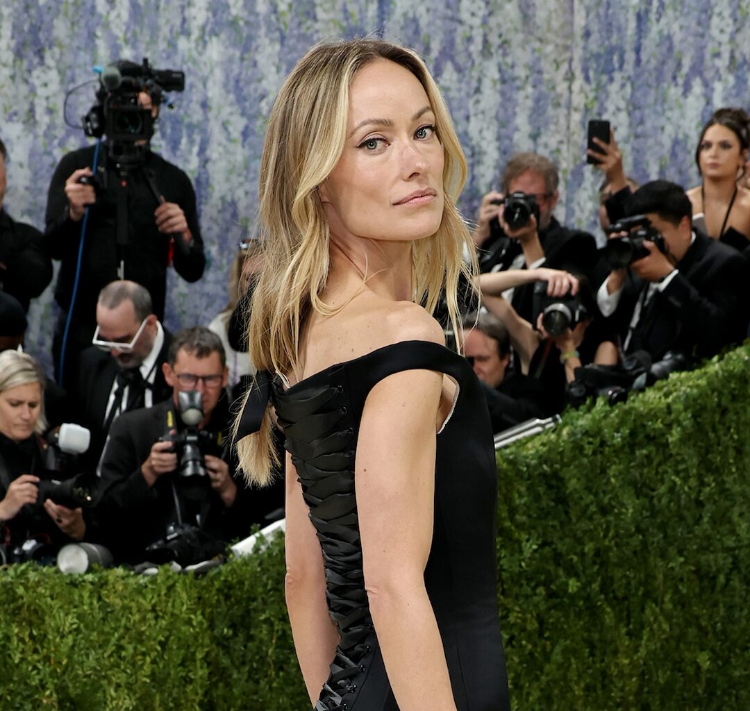 Olivia Wilde Wears Cage On Butt in Thom Browne Dress