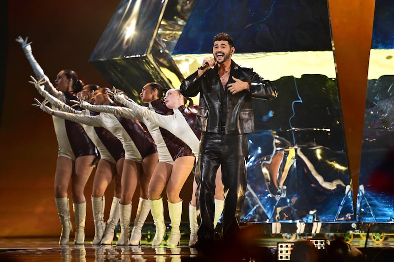 Noam Bettan representing Israel in the first semi-final of the Eurovision Song Contest at Wiener Stadthalle in Vienna, Austria. Photograph: Christian Bruna/Getty Images