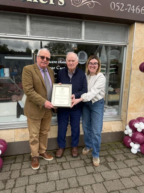 Tipperary TD Mattie McGrath and councillor Máirín McGrath with Tommy Myles. Photo: Mattie McGrath