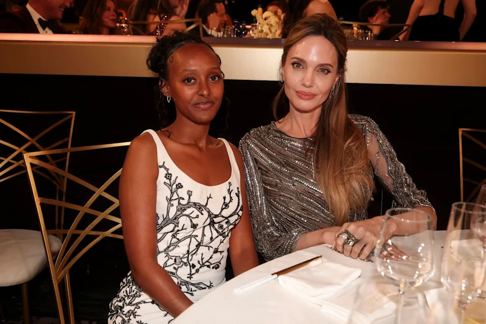 Zahara and Angelina Jolie at the Golden Globes in 2025.Credit: Getty