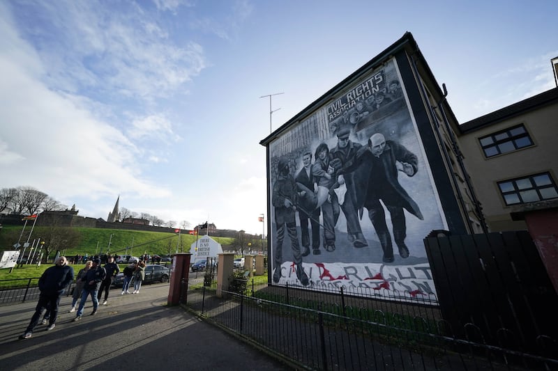 Mural in remembrance of Bloody Sunday in Derry. File image. Photograph: Brian Lawless/PA