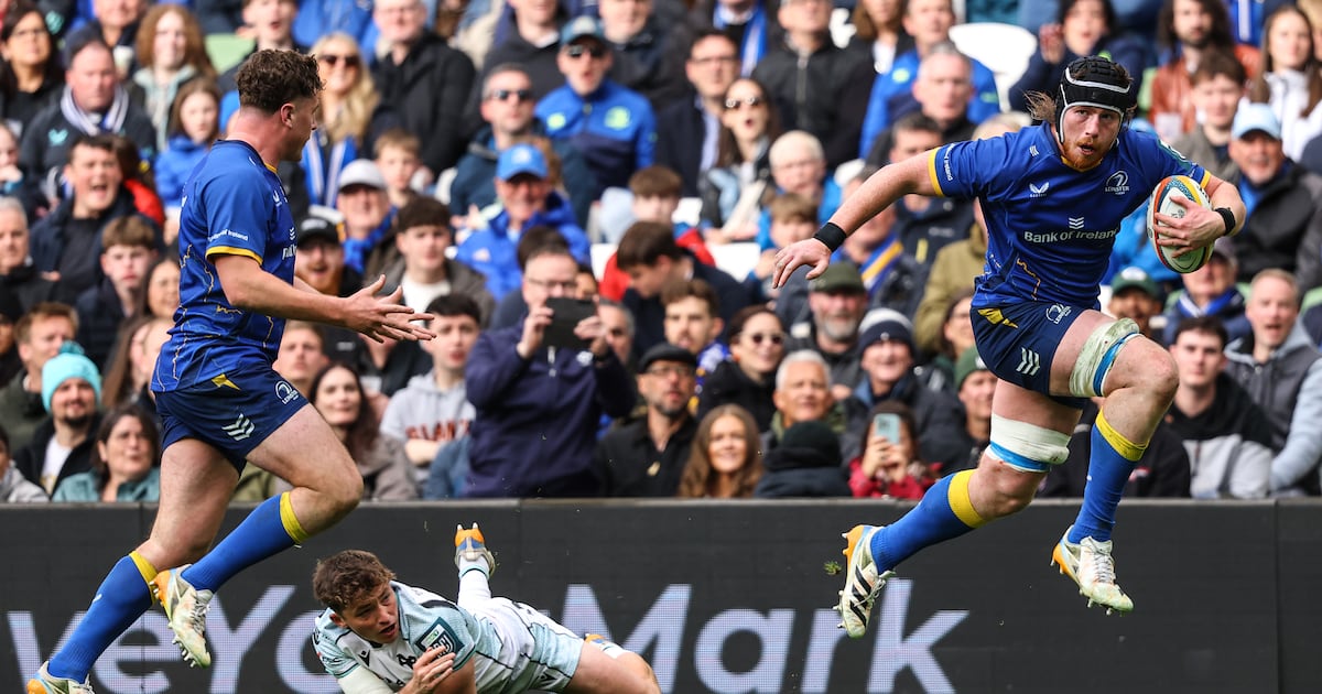 Joe McCarthy claims hat-trick as 10-try Leinster secure second place in URC table – The Irish Times