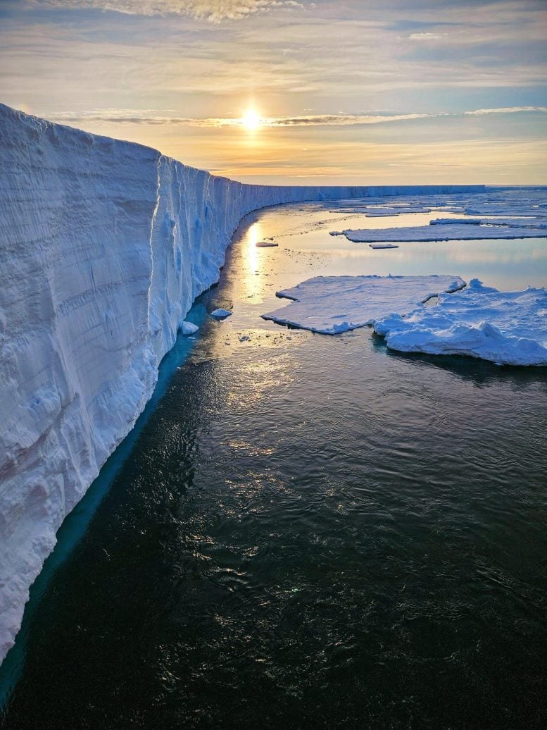 Antarctica Ice Shelf at Sunset