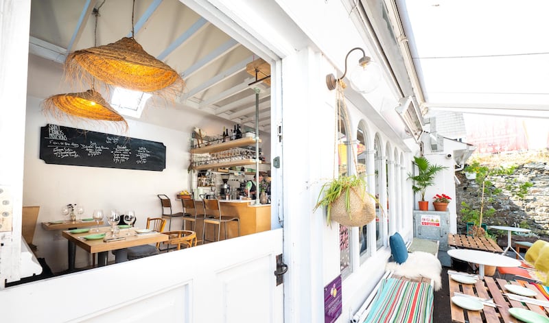 The terrace at Saint Francis Provisions in Kinsale. Photograph: John Allen