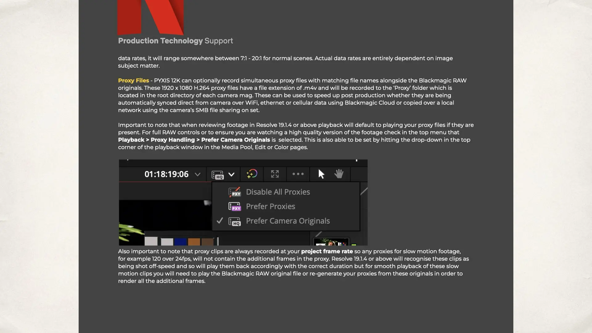 Netflix CAMERA PRODUCTION GUIDE | Blackmagic PYXIS 12K