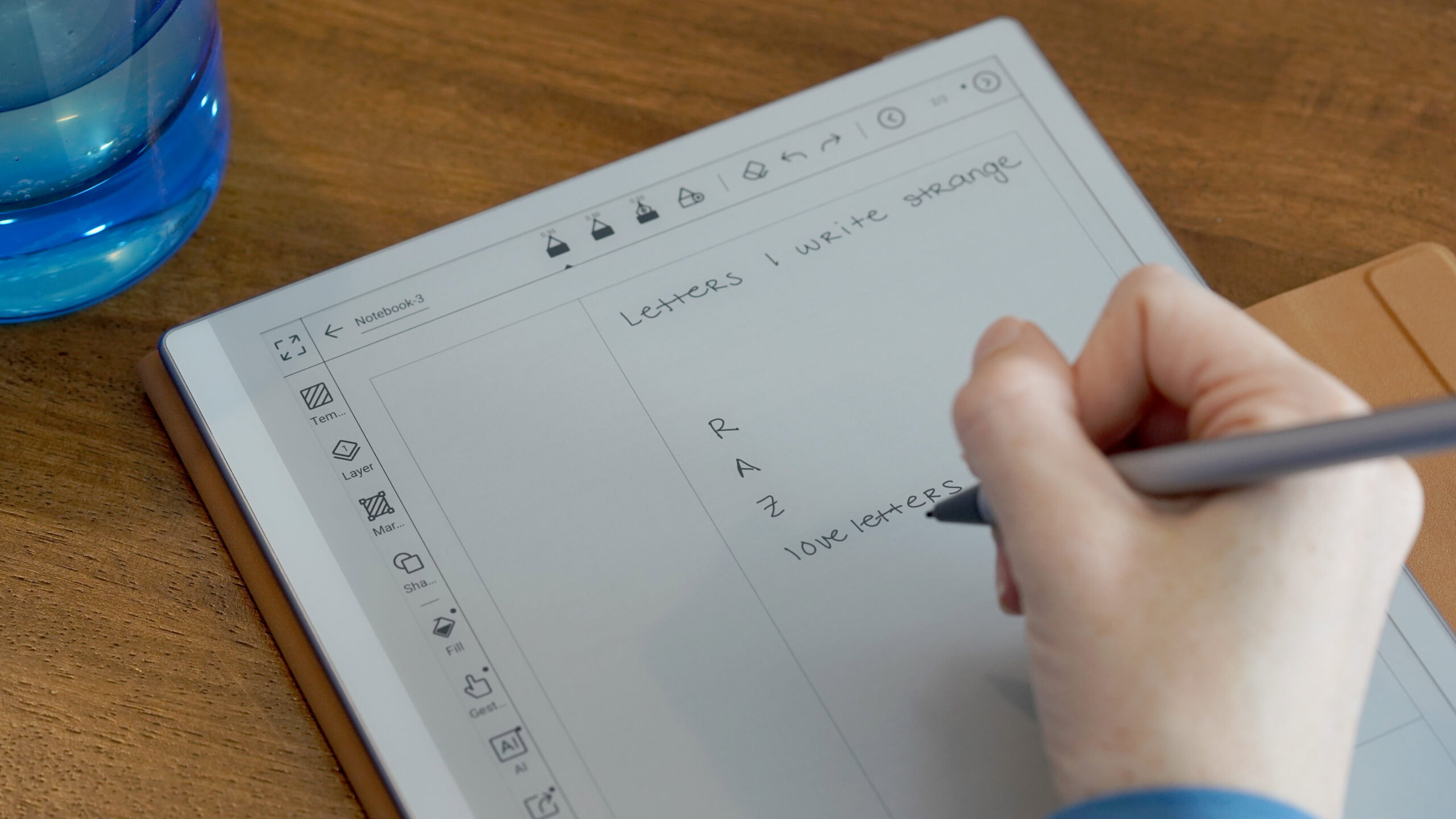 Boox Go 10 3 Gen 2 writing A user takes notes on their Boox Go 10.3 Gen 2.
