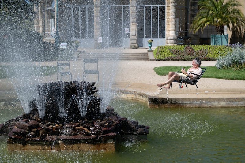 A fountain at the Thabor park in Rennes, western France. Photograph: Sebastien Salom-Gomis/AFP via Getty Images