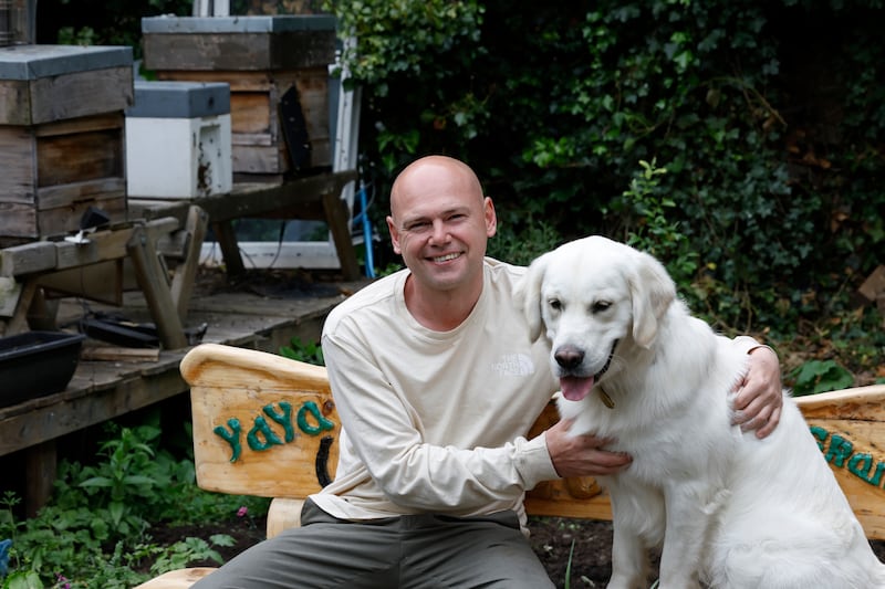 Anthony Freeman-O'Brien with his dog Ryder. Photograph Nick Bradshaw