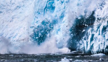 Calving Aialik Glacier Kenai Fjords National Park Alaska