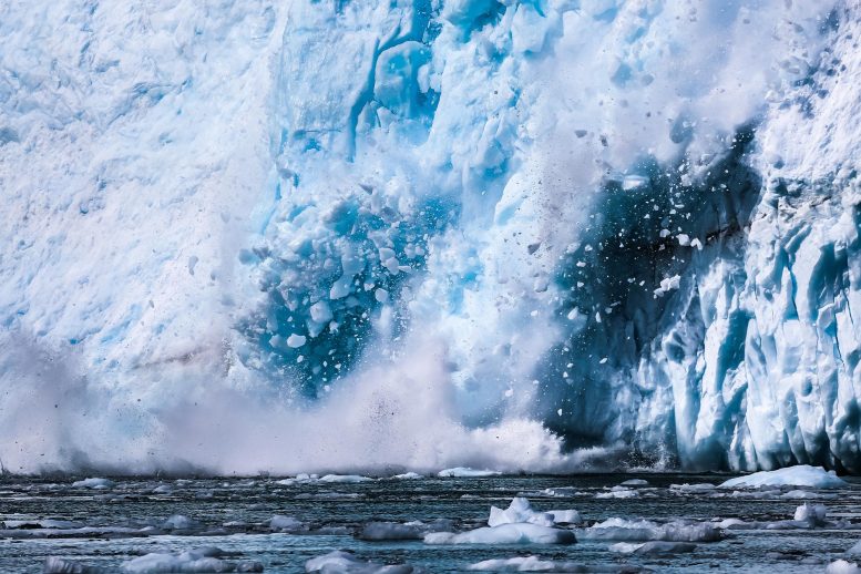 Calving Aialik Glacier Kenai Fjords National Park Alaska