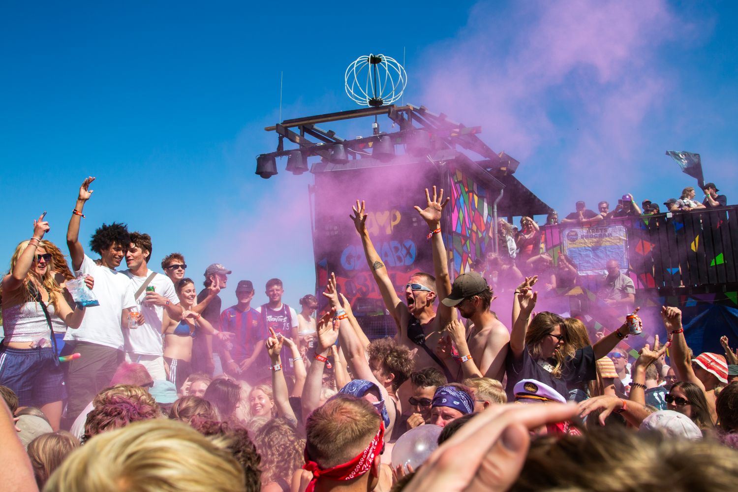 A camp party at Roskilde Festival