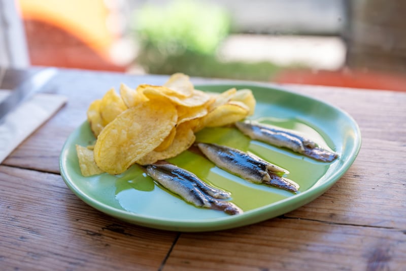 Fish 'n' crisps 'matrimonio' at Saint Francis Provisions. Photograph: John Allen
