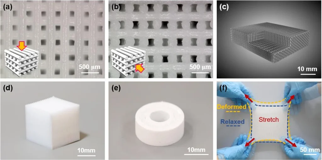 Engineered lattice architecture of the hBN/SR elastomer composite. Image via Advanced Composites and Hybrid Materials.