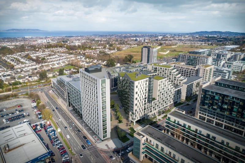 Updated CGIs of the plans for The Sentinel building in Sandyford. Photograph: Content created by 3D Design Bureau Ltd provided by the Comer Group.