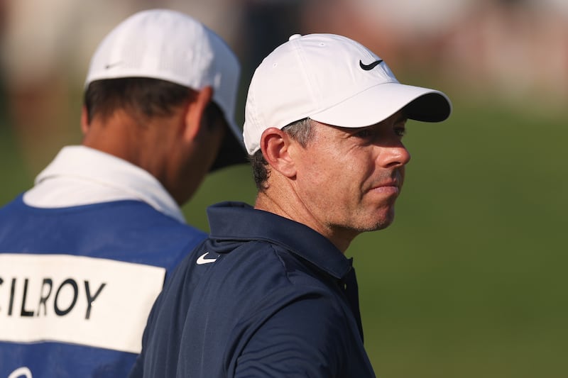 Rory McIlroy of Northern Ireland looks on during the final round of the PGA Championship at Aronimink Golf Club. Photograph: Carl Recine/Getty
