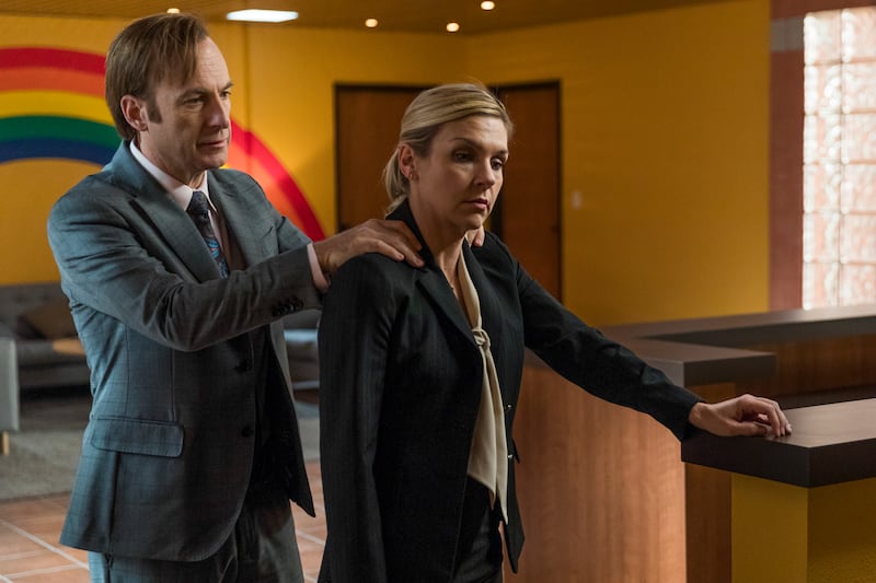 Better Call Saul: Bob Odenkirk and Rhea Seehorn in season three. Photograph: Michele K Short/Netflix