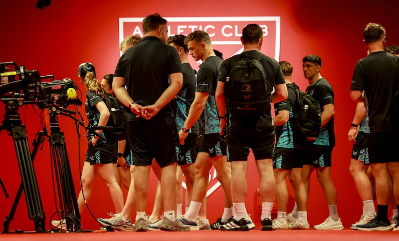 Leinster players get acquainted with Athletic Bilbao's home stadium ahead of the Champions Cup final. Photograph: Dan Sheridan/Inpho