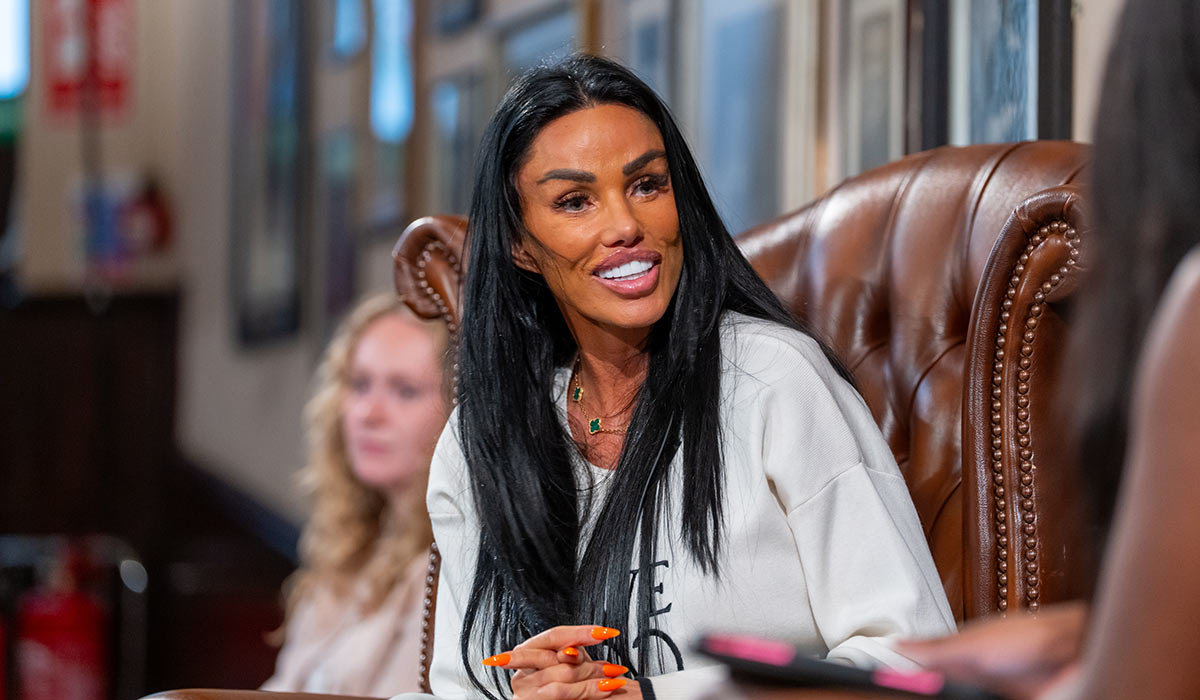 Katie Price speaks at The Cambridge Union. Pic: Getty Images