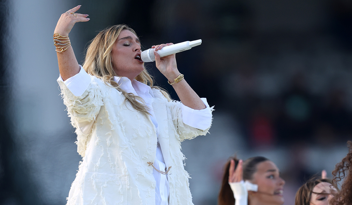 LONDON, ENGLAND - AUGUST 31: Little Mix star Perrie took centre stage at The Hundred Final, performing her new single live to a record-breaking women’s attendance crowd. Accompanied by a squad of dancers, Perrie delighted the audience with a medley of Little Mix hits before travelling the length of the pitch to perform her new single in front of the iconic Lord’s Pavilion, the first televised performance of her new single following The Hundred Final match between Southern Brave Women and Northern Superchargers Women at Lord's Cricket Ground on August 31, 2025 in London, England. (Photo by Matt Lewis - ECB/ECB via Getty Images)