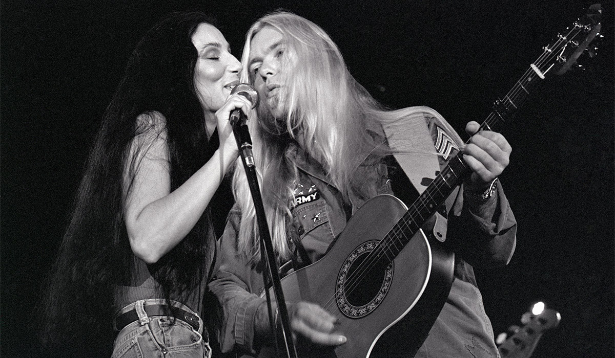 Gregg and Cher Allman sing "Love the One You're With" during their Brussels concert. Pic: Getty Images