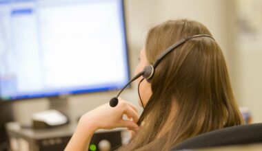 A photo of a call center representative taken from behind, used in a post about Operative Intelligence