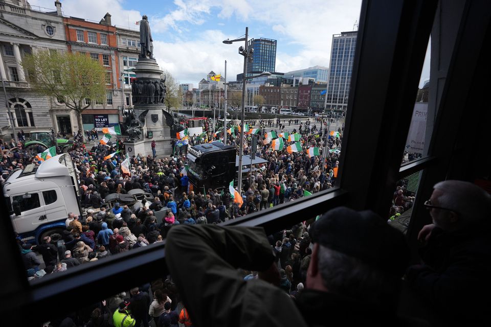 Fuel protesters on O’Connell Street in Dublin. Photo: Niall Carson/PA