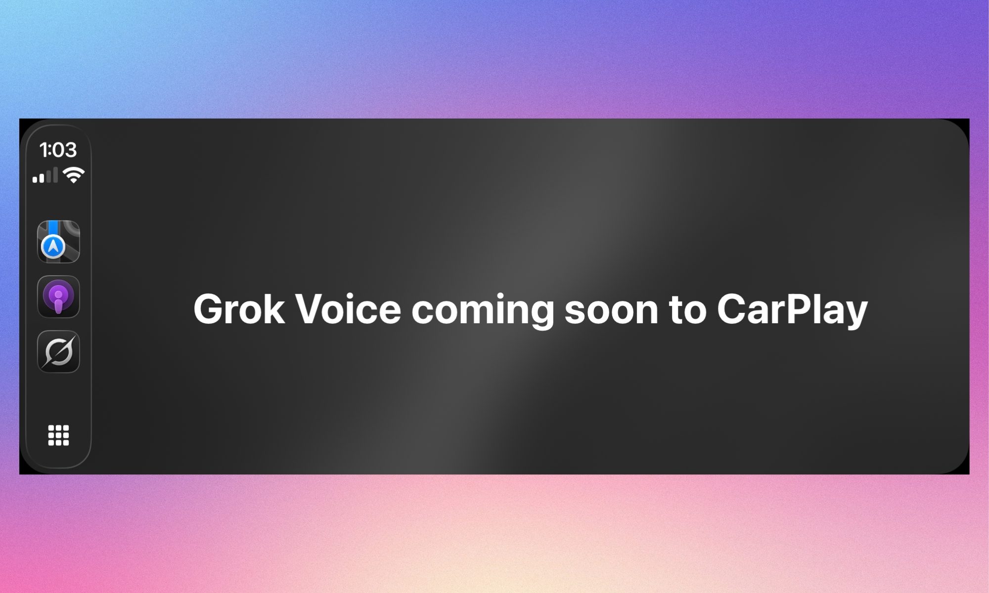 Grok in Apple CarPlay placeholder screenshot.