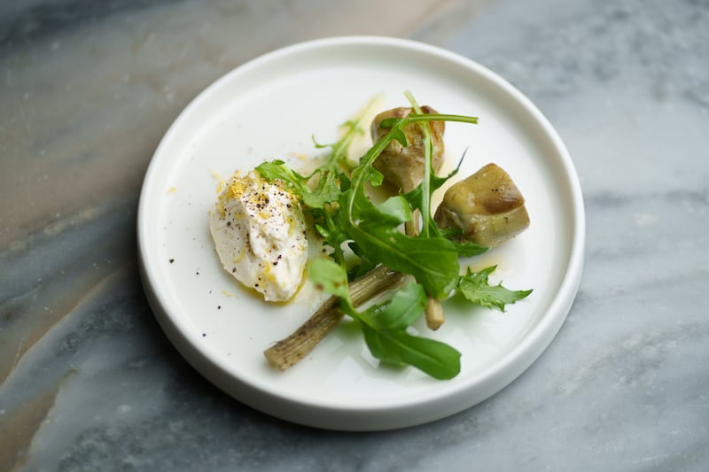 Braised artichokes, fresh ricotta and rocket at Mongoose on Thomas street. Photograph: Fran Veale