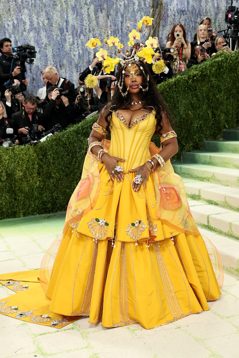 SZA in custom Bode. Photograph: Jamie McCarthy/Getty Images