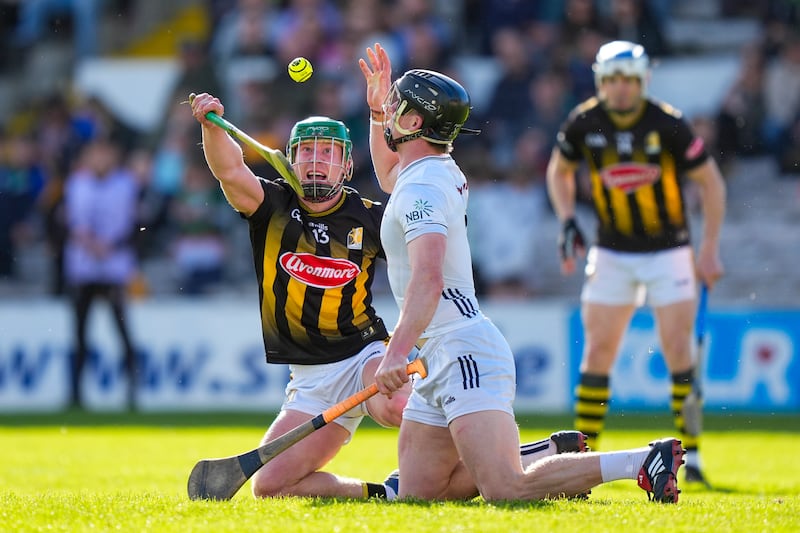 Mossy Keoghan of Kilkenny competing with Kildare's Rian Boran earlier this month. Photograph: James Lawlor/Inpho