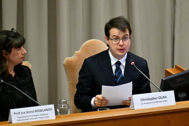 Co-founder of Anthropic Christopher Olah attends the presentation of Pope Leo XIV's first Encyclical Letter "Magnifica Humanitas", focused on the rise of artificial intelligence, in the Vatican on May 25th. Photograph: Getty Images
