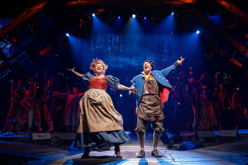 Les Misérables: The Arena Concert Spectacular – Marina Prior as Madame Thénardier and Matt Lucas as Thénardier. Photograph: Daniel Boud