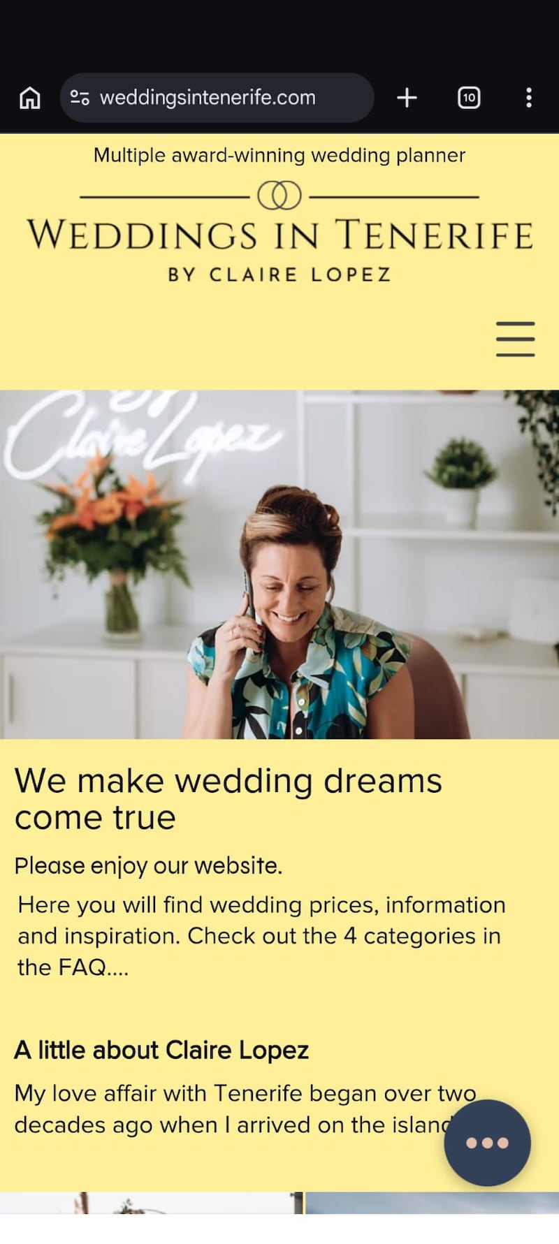 Weddings In Tenerife website