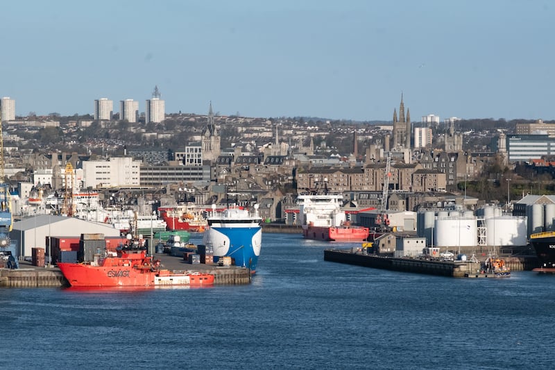 Aberdeen's south harbour. The UK government has placed a ban on issuing new licences for oil and gas in the North Sea. Photograph: Paul Reid/Getty