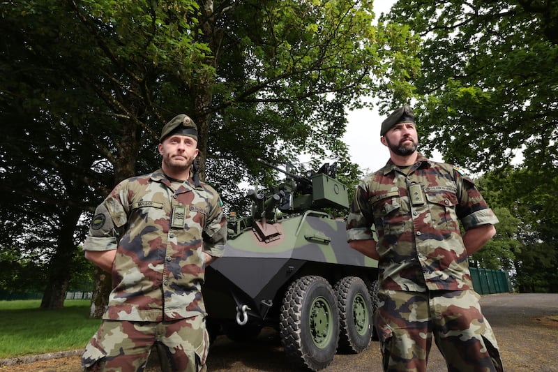 Sgt Shane Molloy and Lt Colm Meade were part of the Defence Forces team that operated an M2 Bradley armoured fighting vehicle with impressive proficiency at Fort Benning, Georgia. Photograph: Alan Betson
