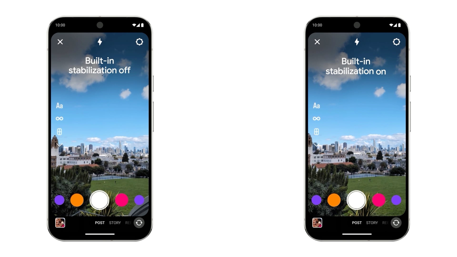 instagram android 17 camera video stabilization comparison