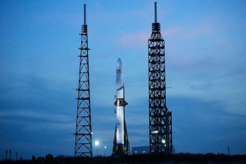 The New Glenn rocket is the same kind that is to be used to launch landers to the moon (AP)