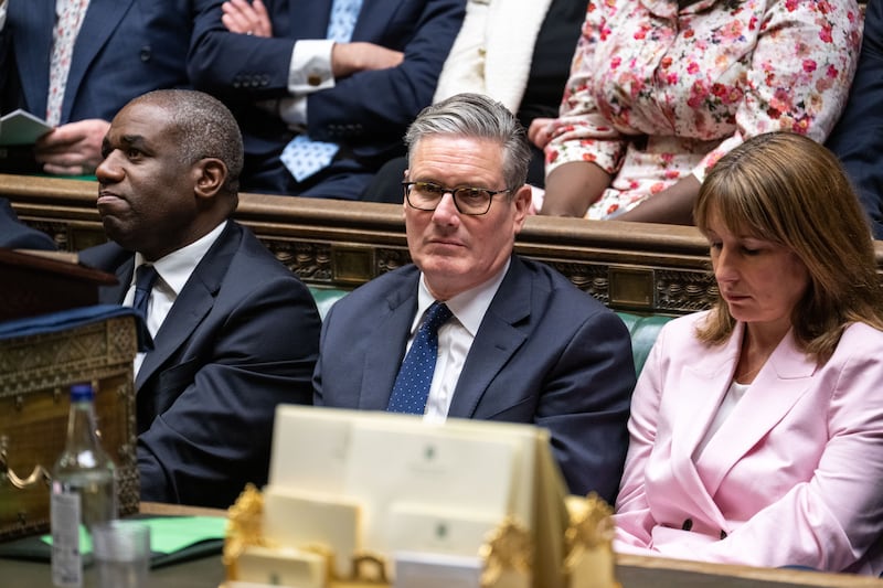 UK prime minister Keir Starmer (centre) during the debate on the king's speech in the House of Commons in London on Wednesday. Photograph: House of Commons/PA Wire