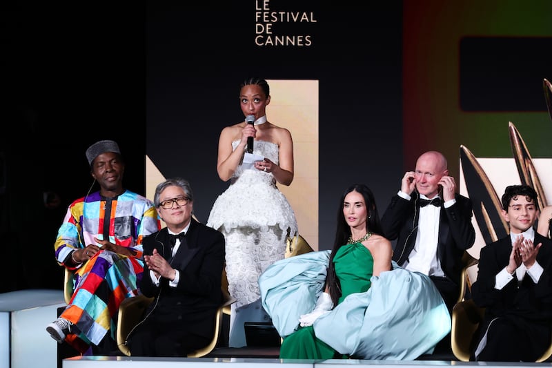 Ruth Negga speaks on stage during the closing ceremony of the 79th annual Cannes Film Festival. Photograph: Andreas Rentz/Getty Images
