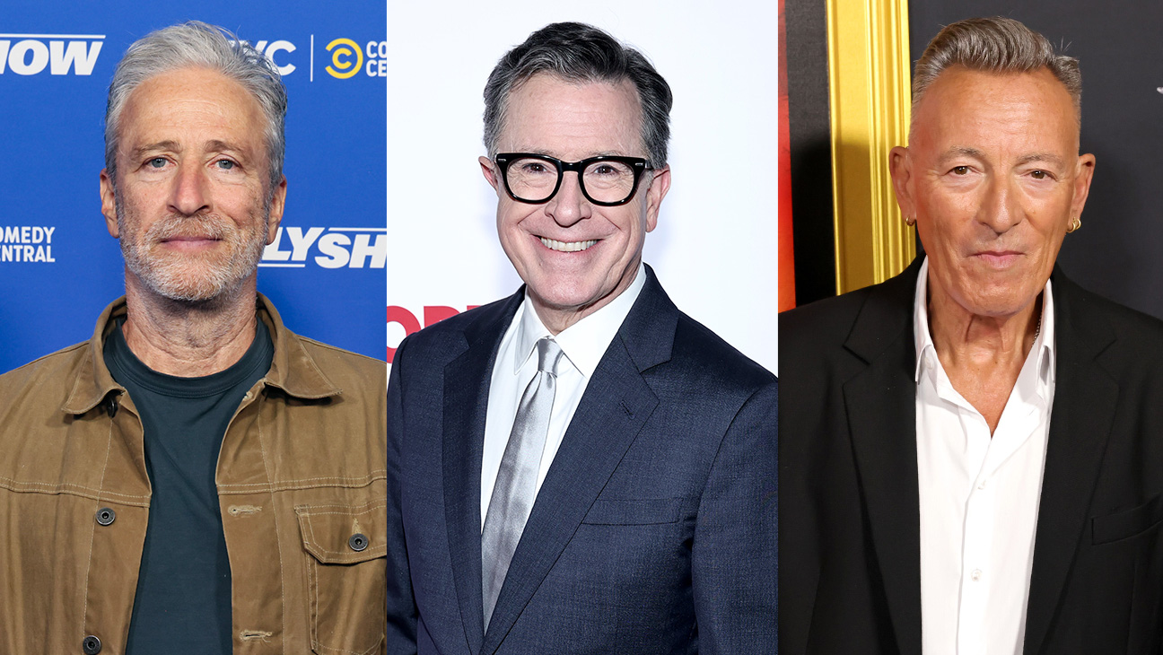 Jon Stewart, Stephen Colbert and Bruce Springsteen