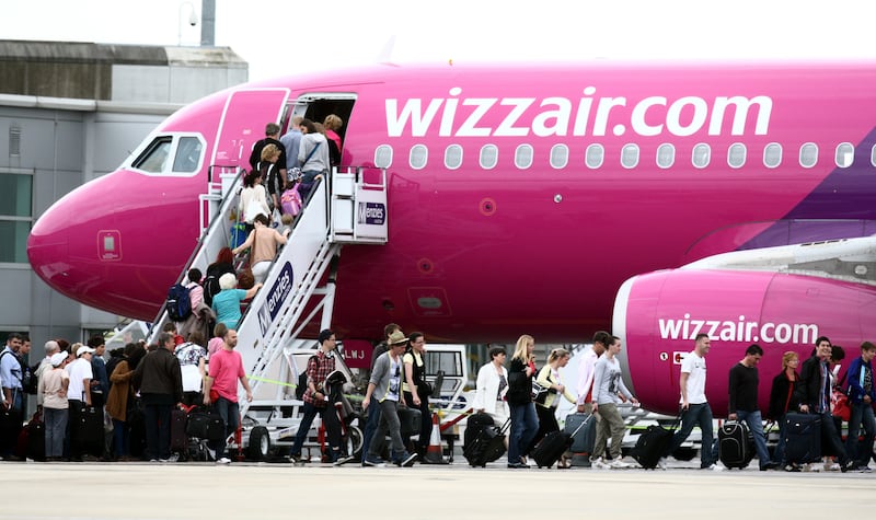 Wizz Air passengers in Luton Airport pictures in 2023. Photograph: Steve Parsons/PA Wire 